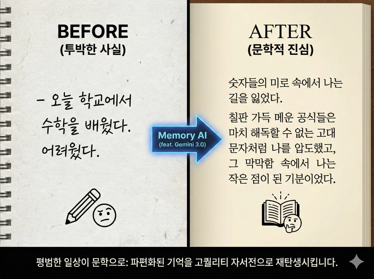 AI 자서전 제작 웹사이트 라이프로그 스크린샷 2