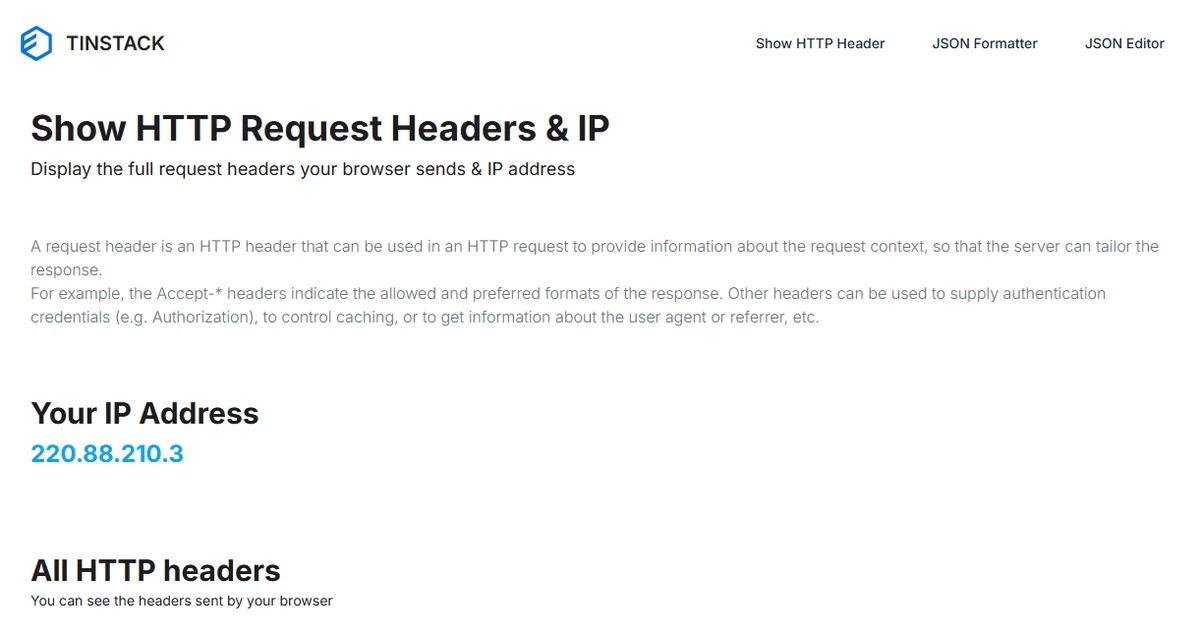 Show HTTP Headers 스크린샷 1