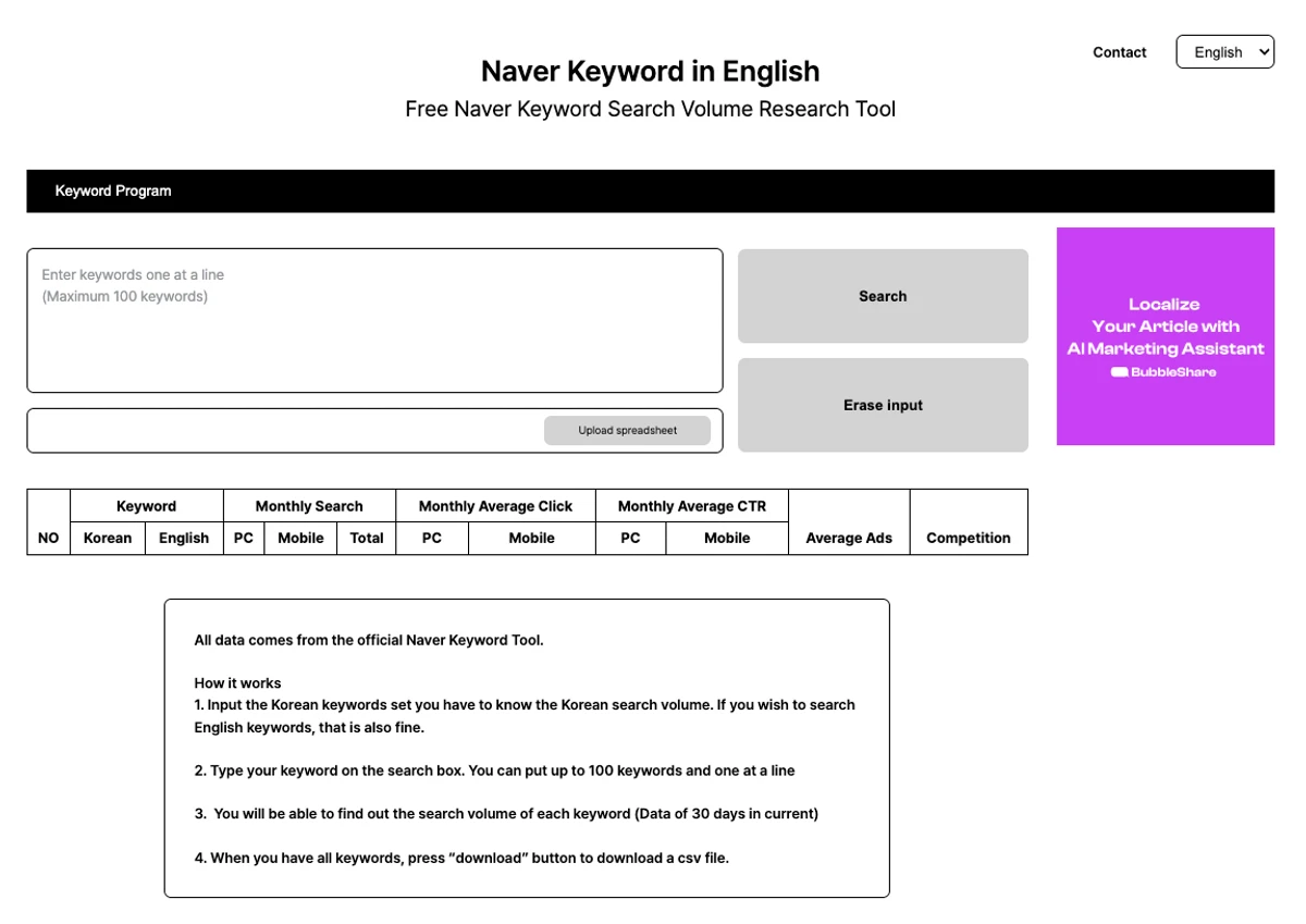 Naver Keyword in English 스크린샷 1