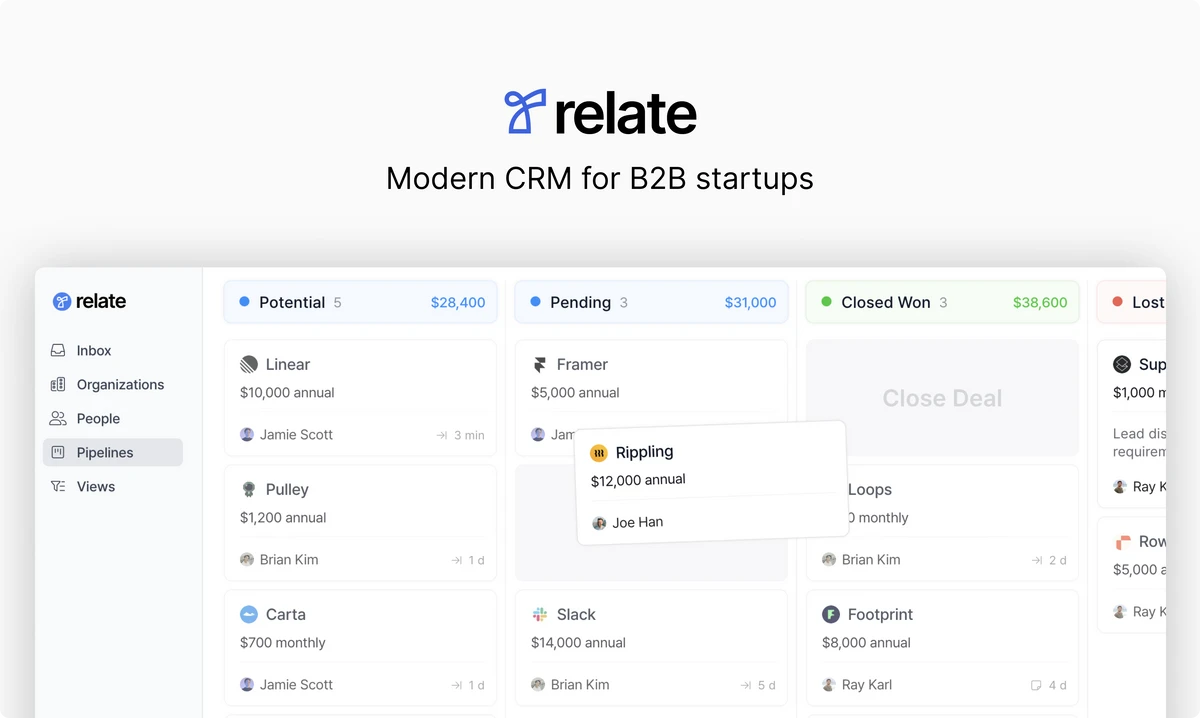 Relate CRM 스크린샷 1
