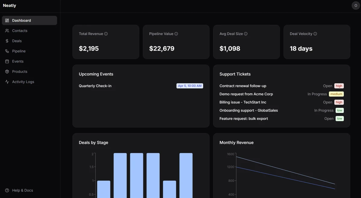 CRM MVP Demo mode 스크린샷 1