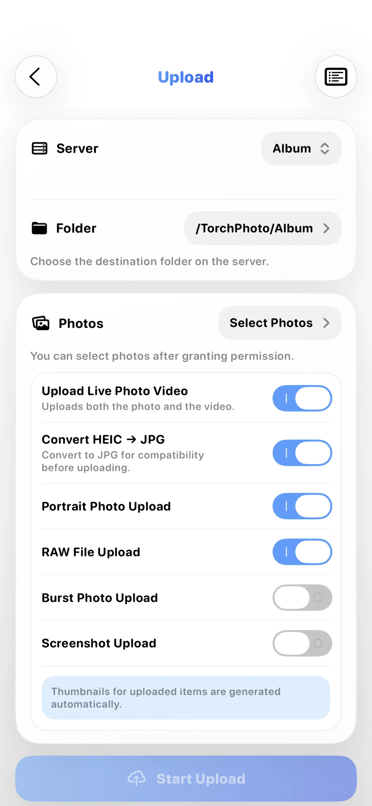 TorchPhoto FTP 앨범 뷰어 스크린샷 5
