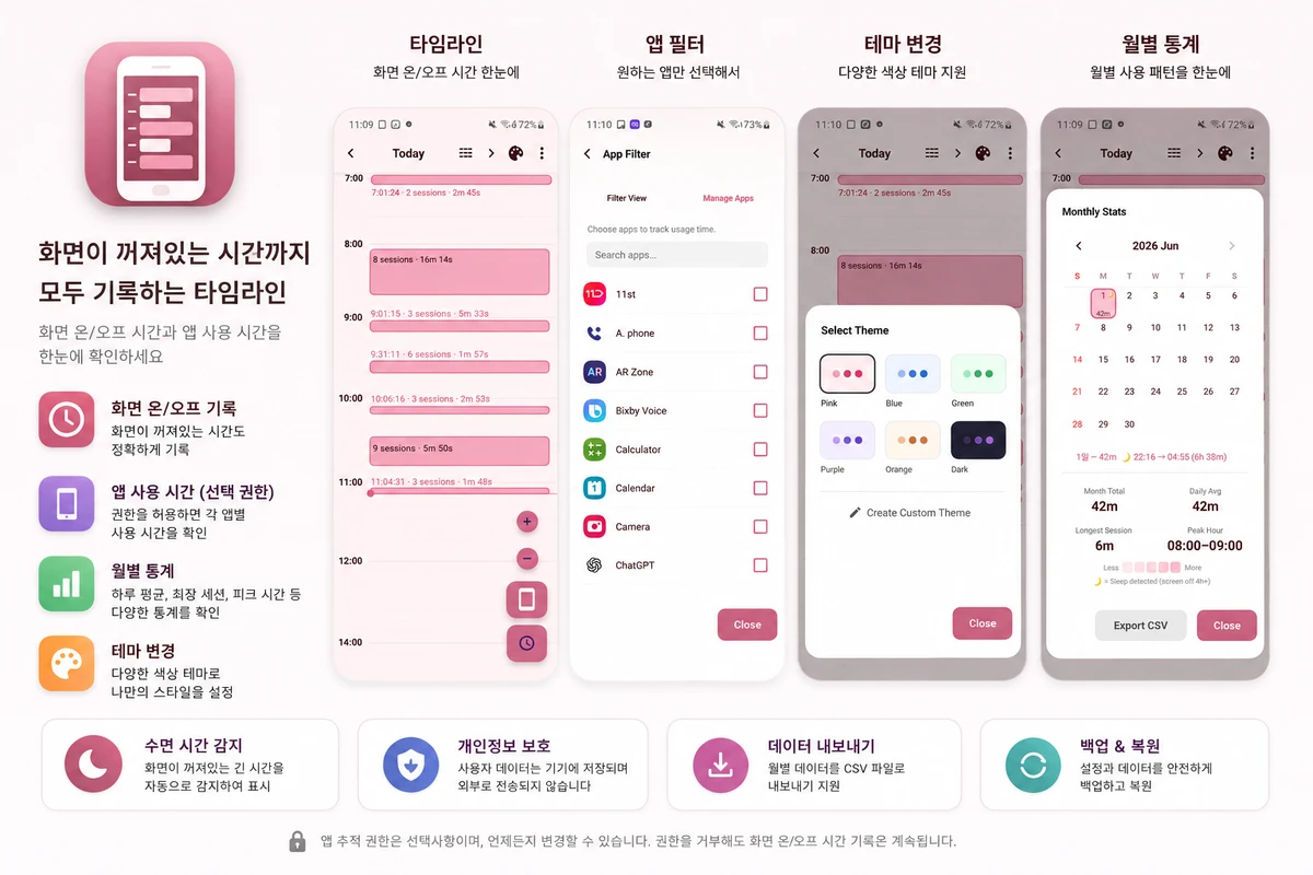 스크린 타임라인 스크린샷 1