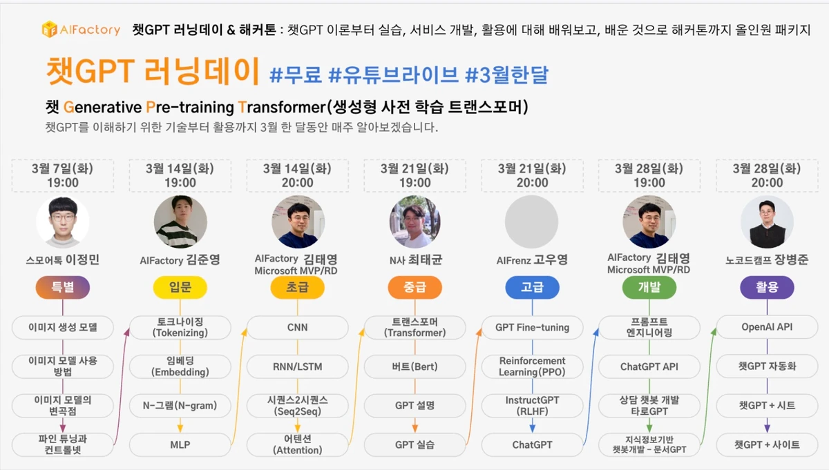 챗GPT 러닝데이 챗GPT 중급 및 고급편 온라인 무료 세미나 스크린샷 1