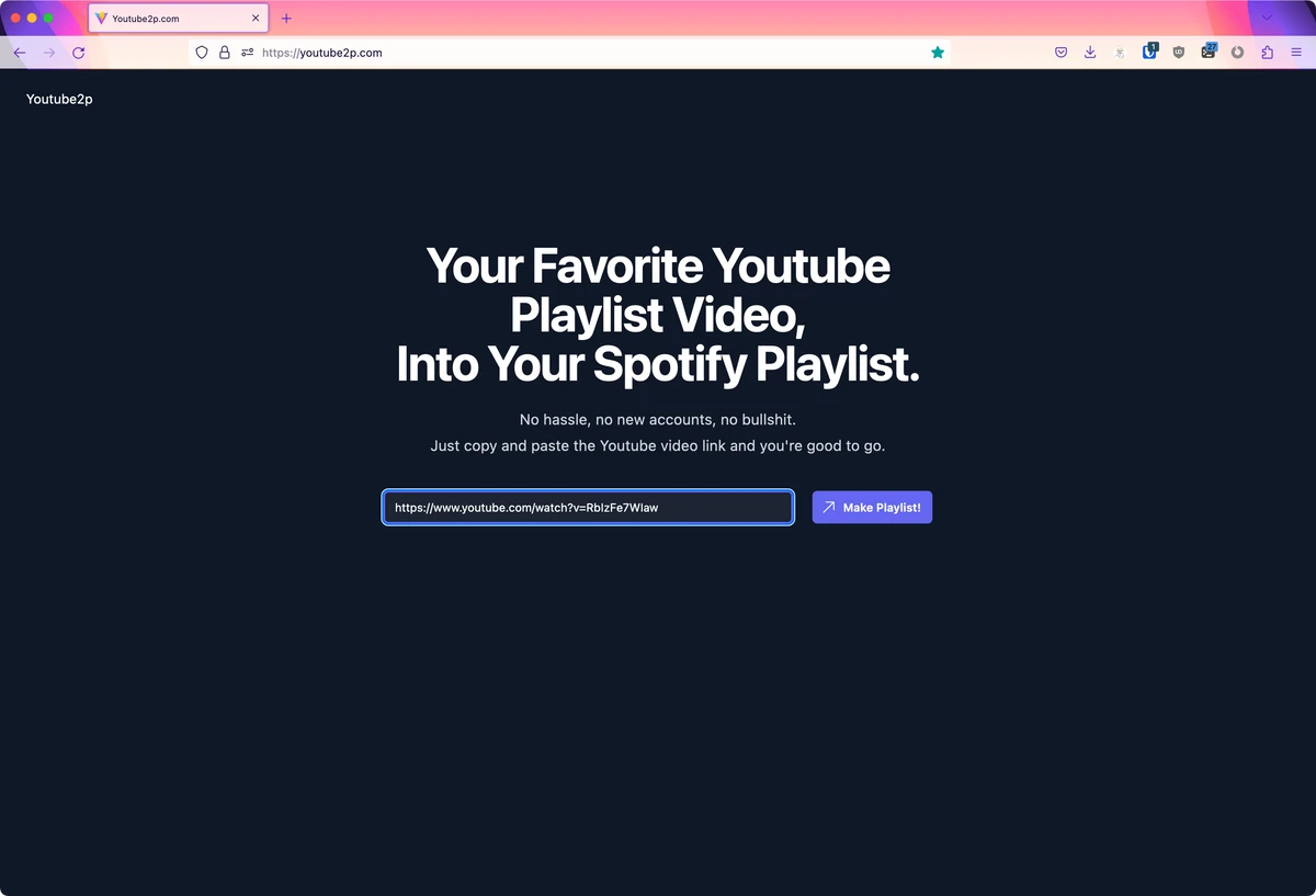 Youtube2p.com 스크린샷 3