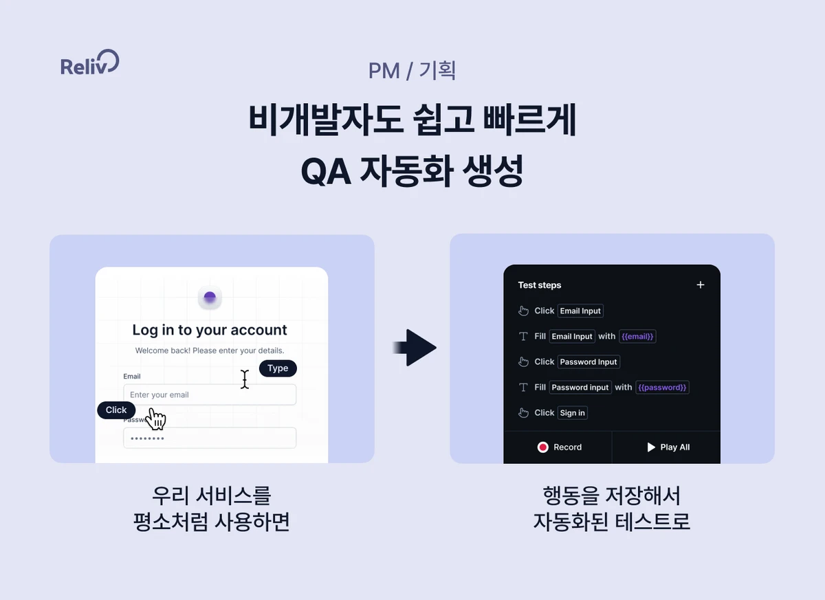 Reliv 릴리브 QA 자동화 스크린샷 2