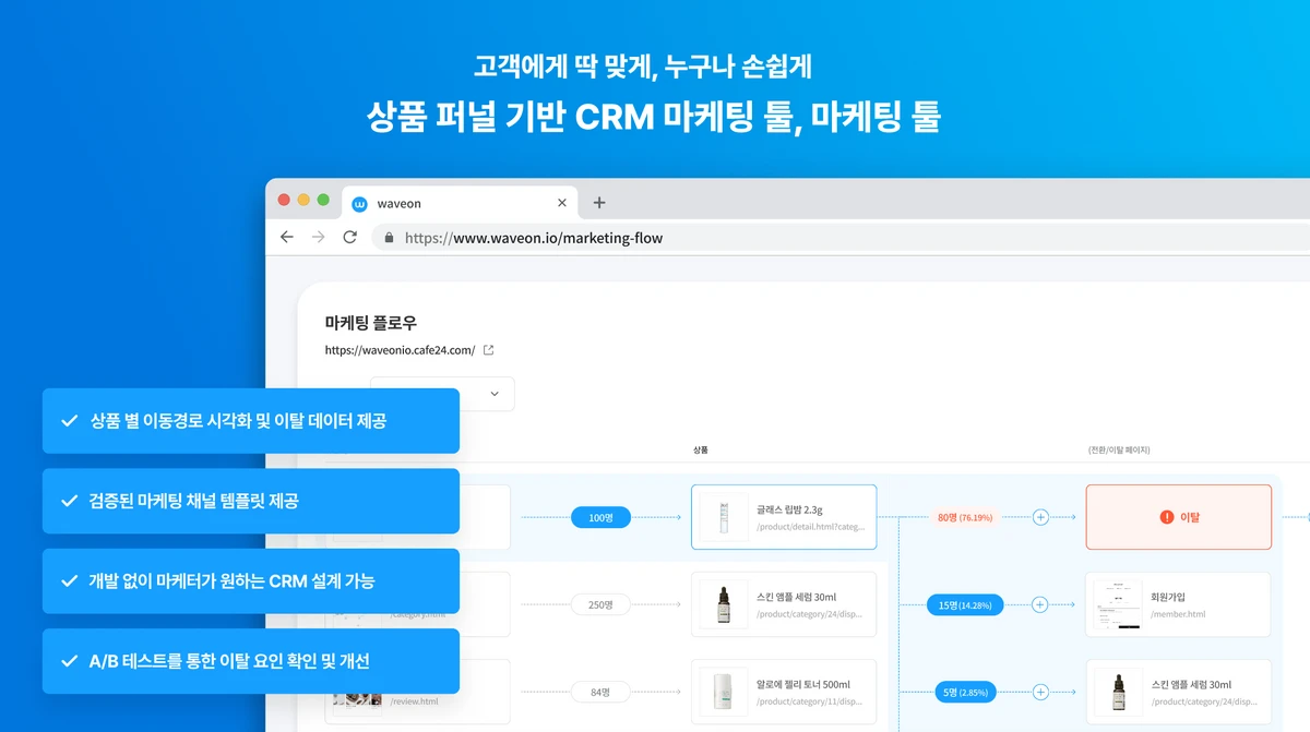 웨이브온 마케팅 플로우 스크린샷 1