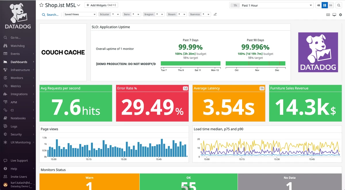 Datadog 데이터독 스크린샷 2