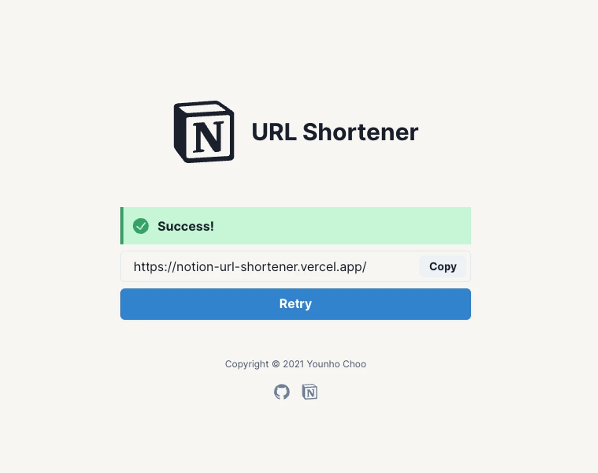 Notion URL Shortener 스크린샷 3