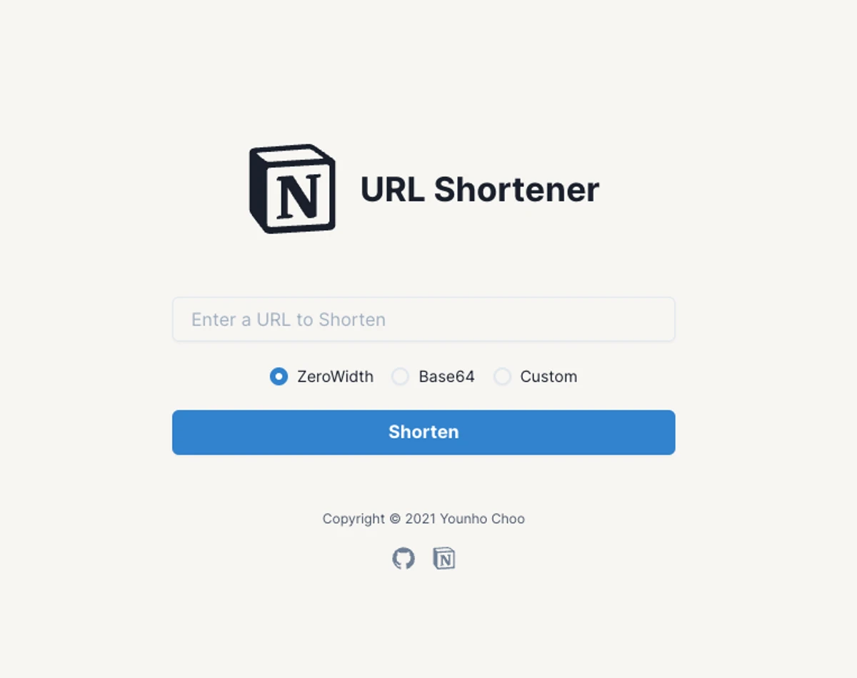 Notion URL Shortener 스크린샷 1