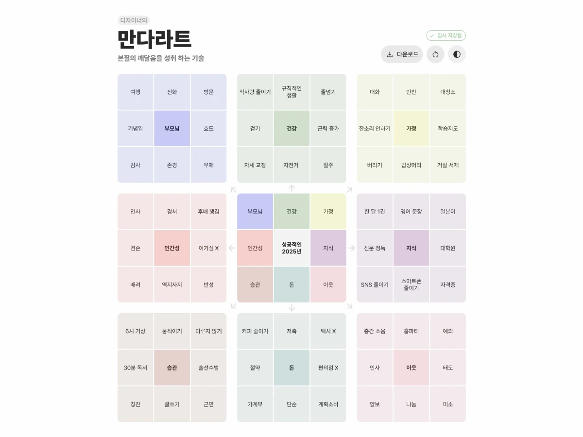 디자이너의 만다라트 스크린샷 1