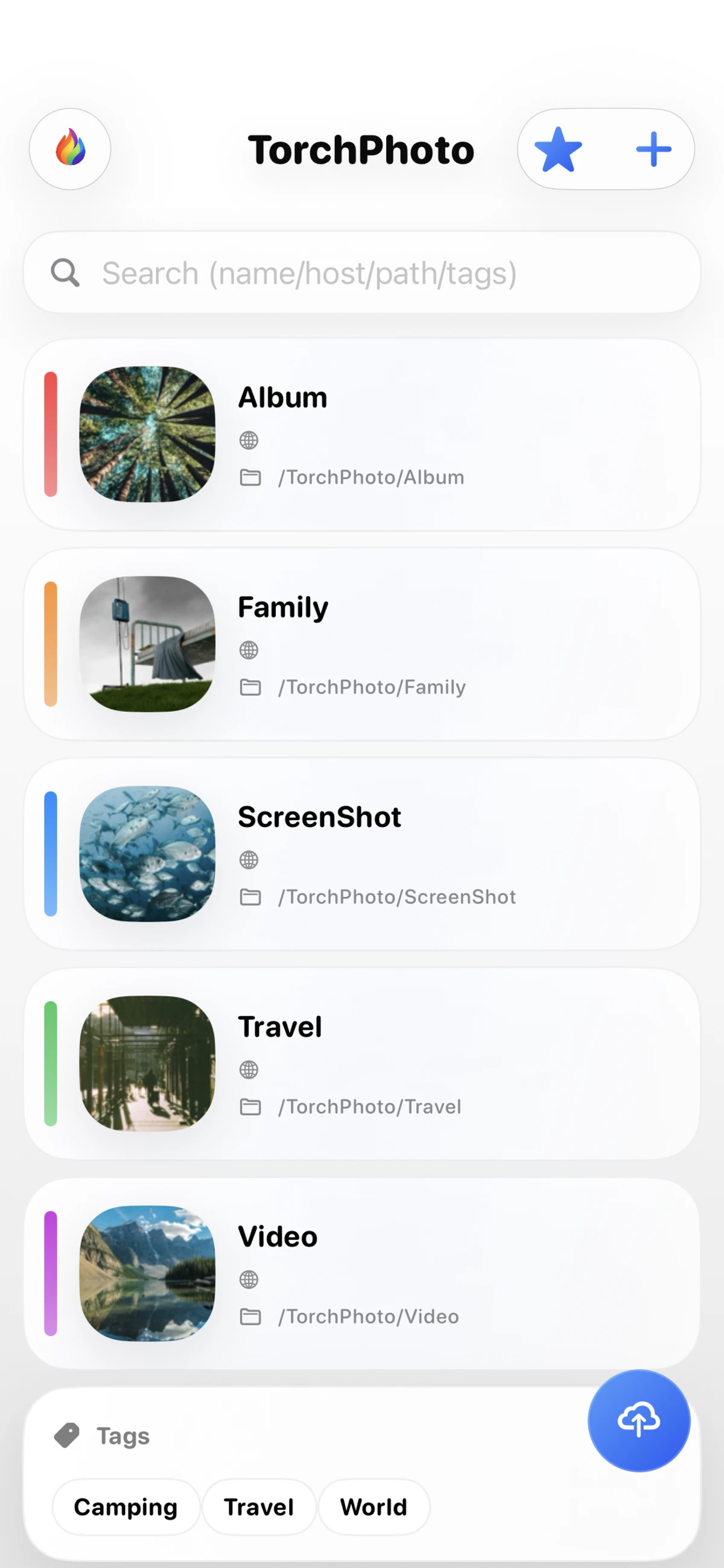 TorchPhoto FTP 앨범 뷰어 스크린샷 1