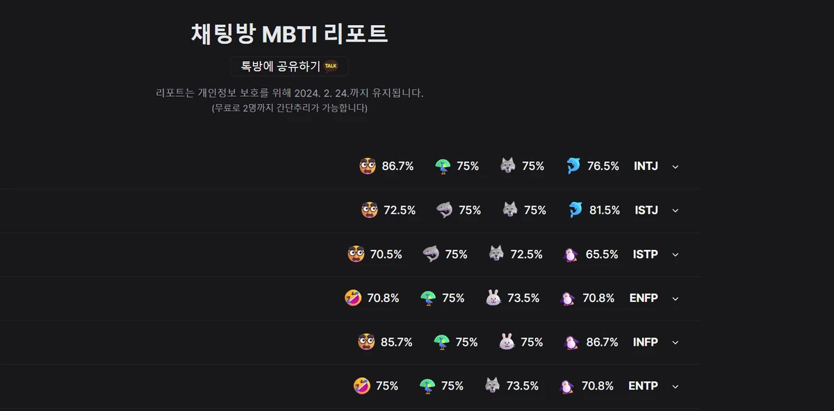 MBTI GPT 스크린샷 5