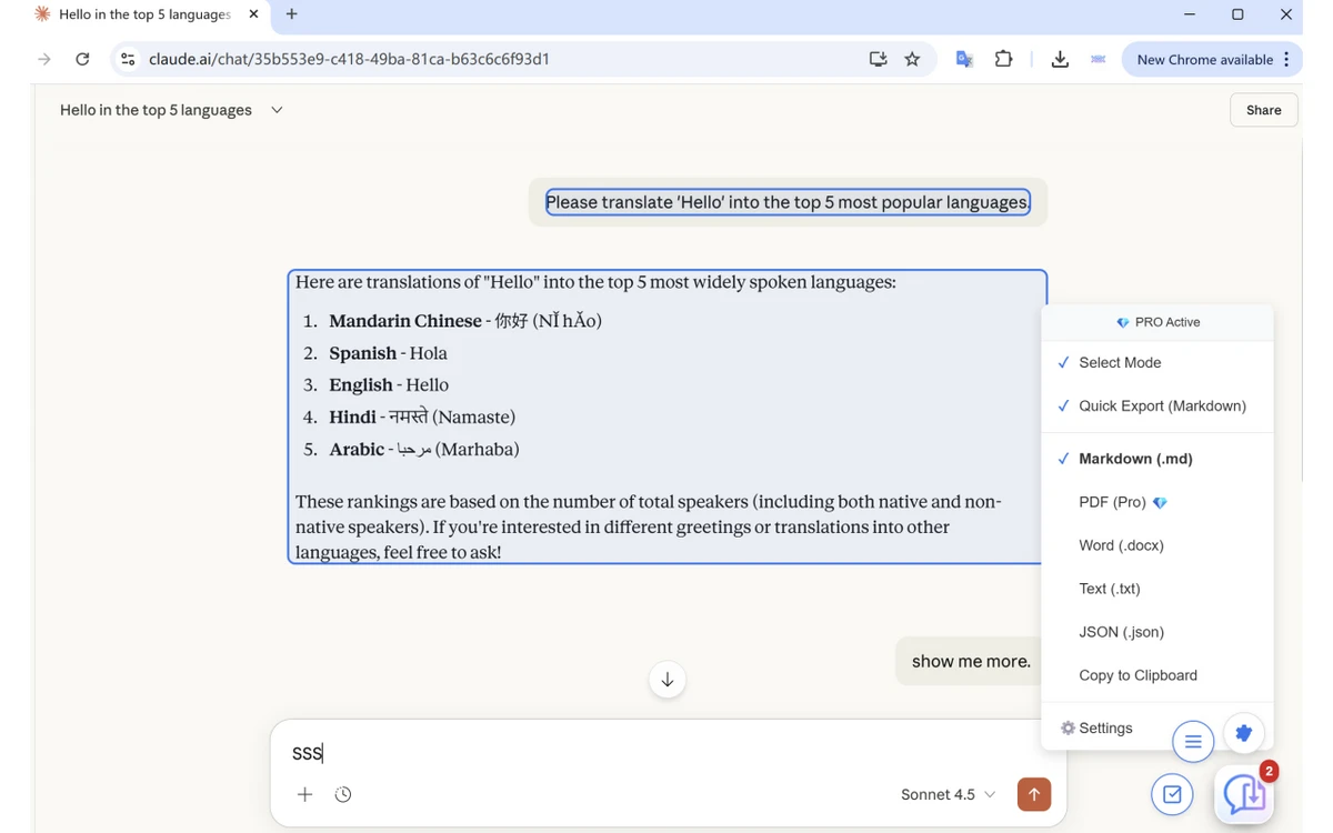 XWX AI Chat Exporter 스크린샷 2