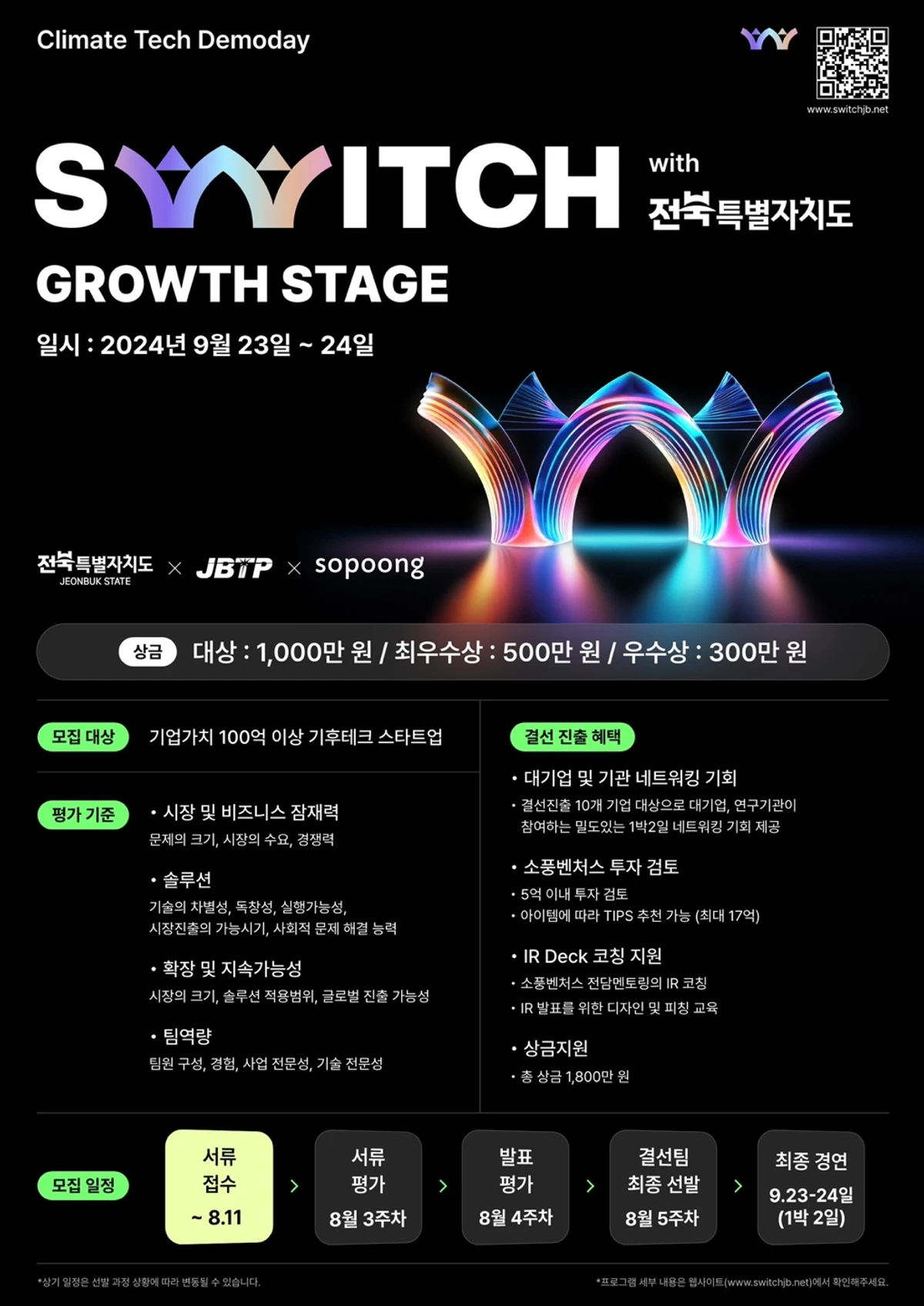 전북특별자치도 기후테크 데모데이 SWITCH GROWTH STAGE 스크린샷 1