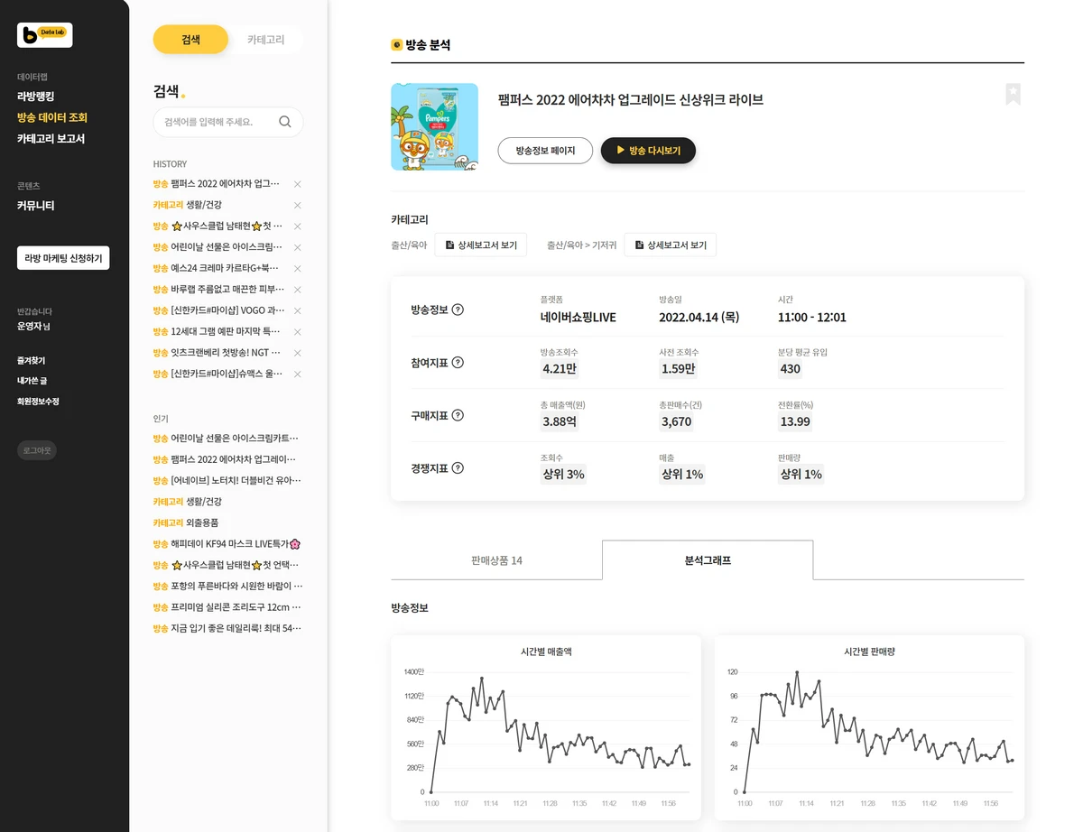 라방바 데이터랩 스크린샷 1