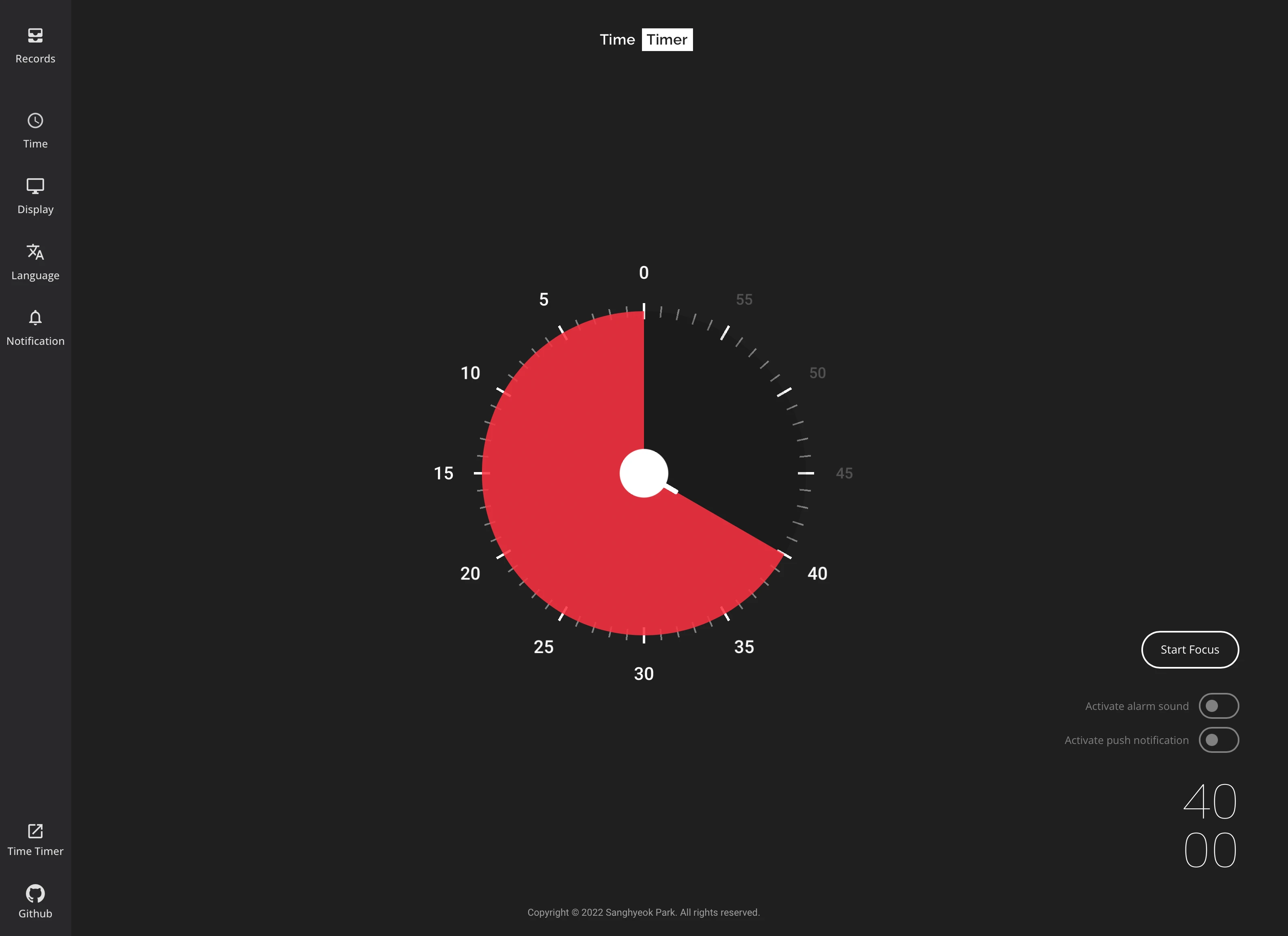 타임 타이머 . Time Timer 로고