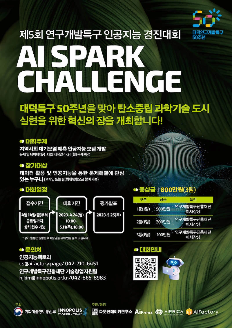 제5회 2023 연구개발특구 AI SPARK 챌린지 로고